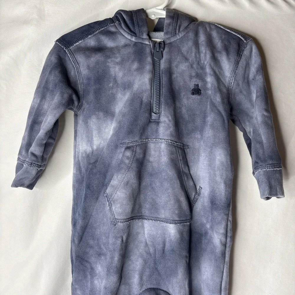 Baby Gap 12-18 Mos Tie Dye Hoodie One Piece‎ Blue Logo Sweatshirt Material